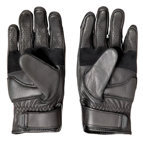 Belstaff Hampstead Leather Gloves Black / Red (Image 2) - ThrottleChimp