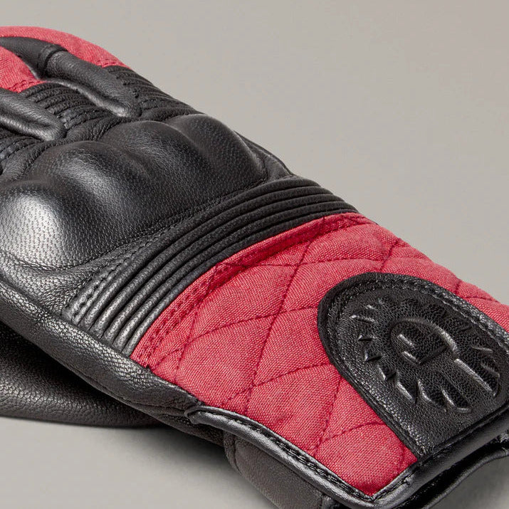 Belstaff Hampstead Leather Gloves Black / Red (Image 7) - ThrottleChimp