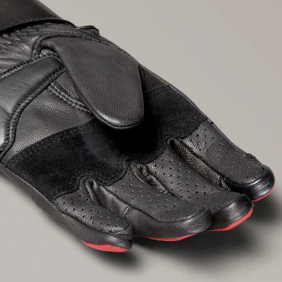 Belstaff Hampstead Leather Gloves Black / Red (Image 6) - ThrottleChimp