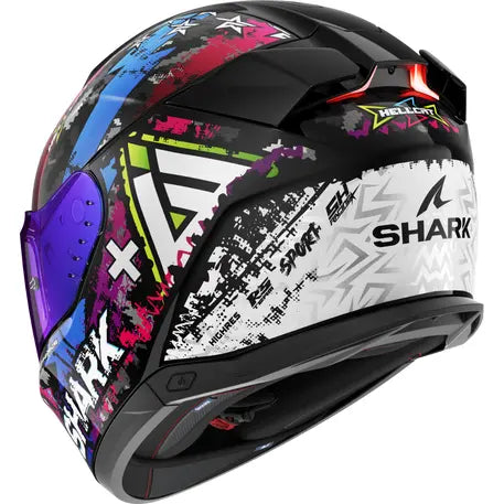 Shark Skwal i3 Full Face Helmet Hellcat White / Blue / Black FREE 1 YEAR Returns, FREE UK Delivery | ThrottleChimp