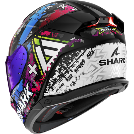 Shark Skwal i3 Full Face Helmet Hellcat White / Blue / Black (Image 3) - ThrottleChimp