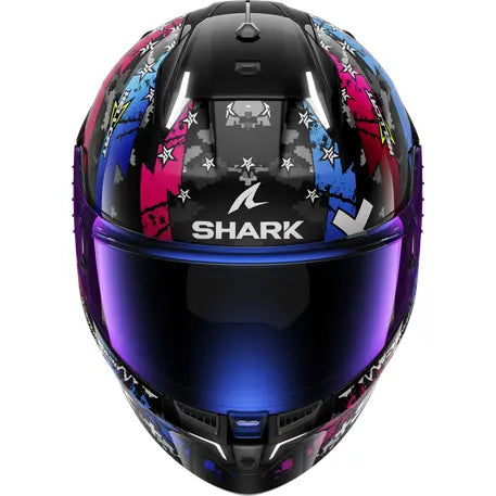 Shark Skwal i3 Full Face Helmet Hellcat White / Blue / Black FREE 1 YEAR Returns, FREE UK Delivery | ThrottleChimp