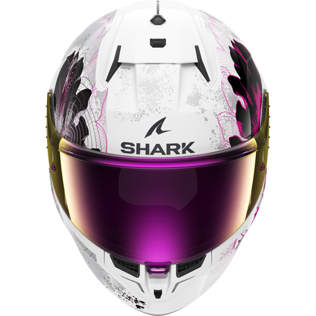 Shark D-Skwal 3 Full Face Helmet Mayfer White / Violet / Anthracite (Image 2) - ThrottleChimp