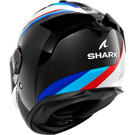 Shark Spartan GT PRO Carbon Full Face Helmet Dokhta White / Blue / Red FREE 1 YEAR Returns, FREE UK Delivery | ThrottleChimp