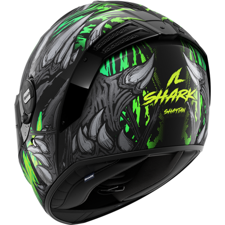 Shark Spartan RS Full Face Helmet Shaytan Black / Green / Anthracite (Image 3) - ThrottleChimp