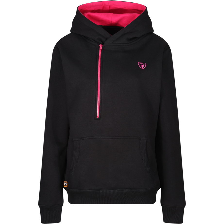 MotoGirl Helmet Ladies Hoodie Pink / Black (Image 2) - ThrottleChimp