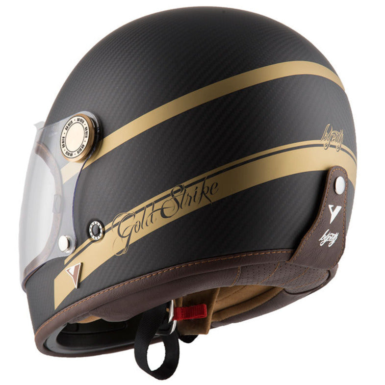 ByCity Roadster Carbon 2 Gold Strike R22.06 Full Face Helmet Black (Image 2) - ThrottleChimp