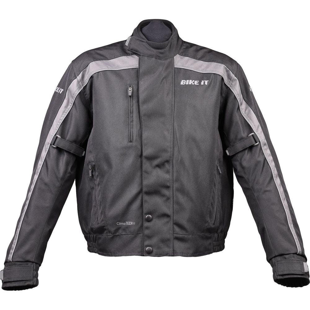 Bike It Herm Motorcycle Waterproof Bomber Jacket Black - ThrottleChimp