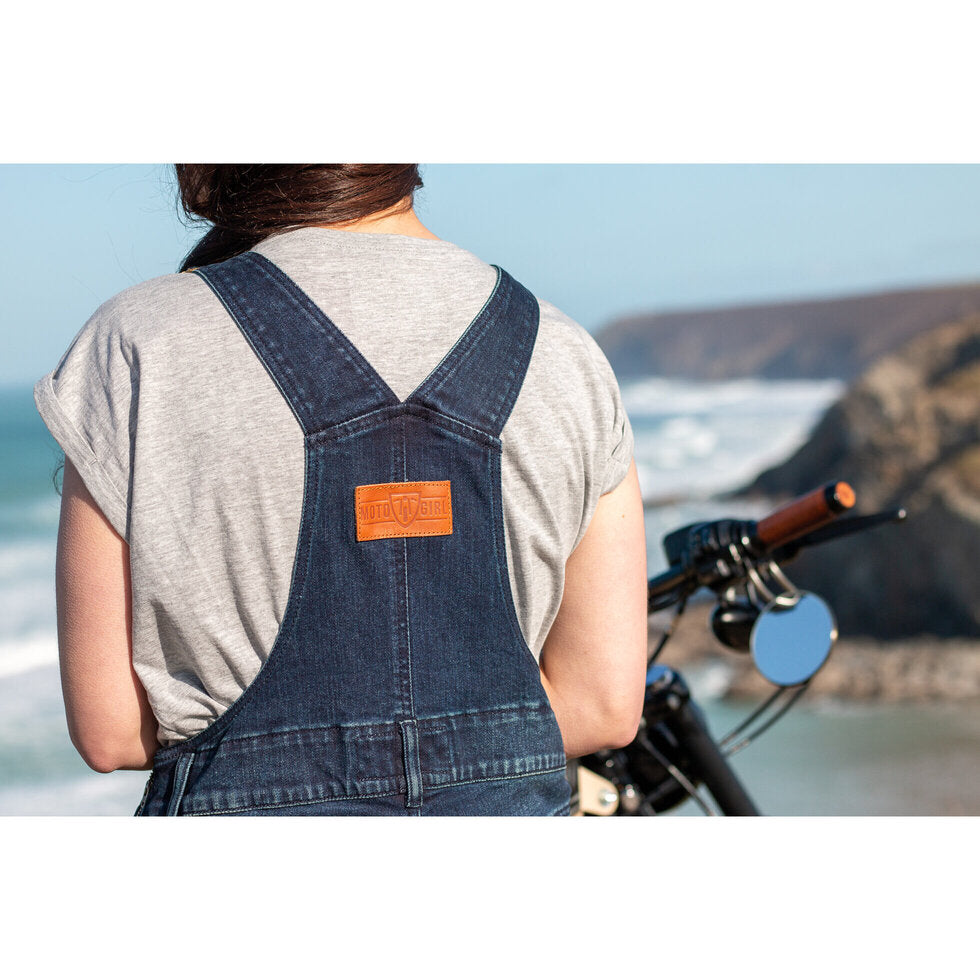 MotoGirl Daisy Ladies Dungaree Blue (Image 6) - ThrottleChimp