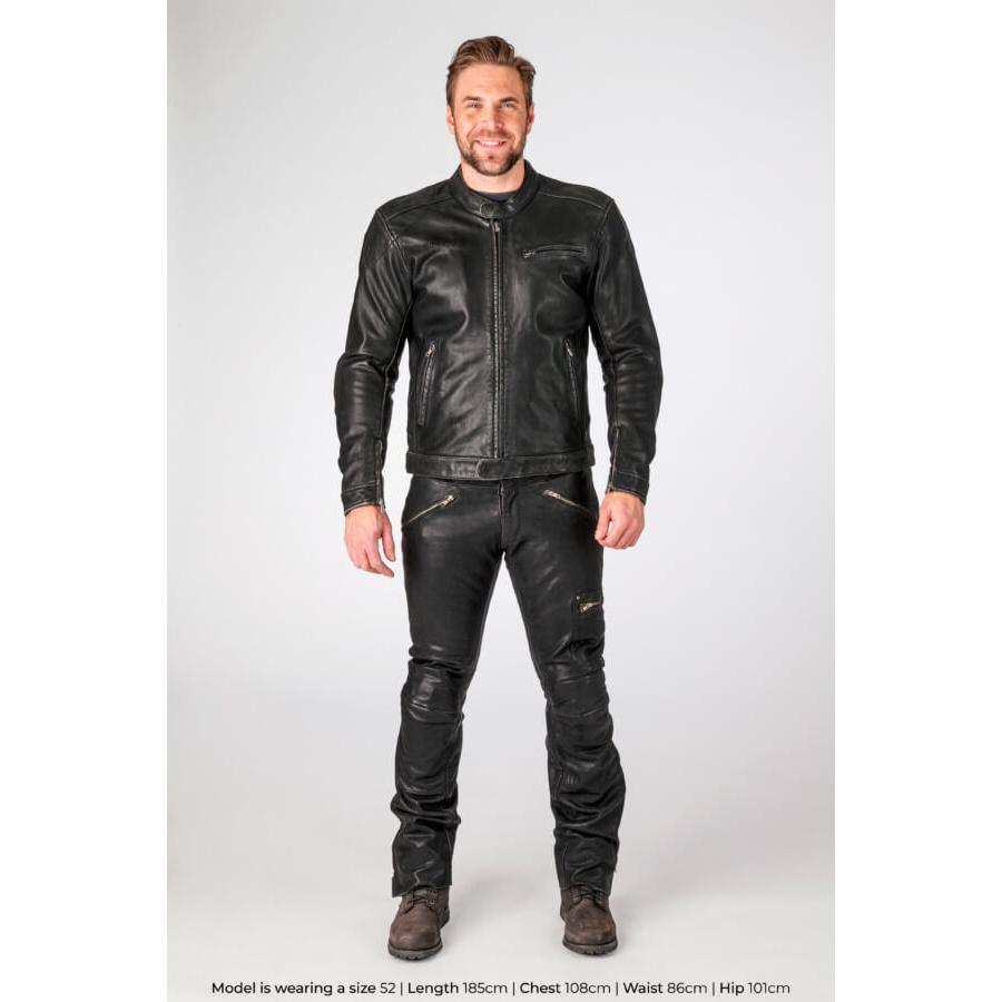 Halvarssons Idre Classic Leather Jacket Black (Image 3) - ThrottleChimp