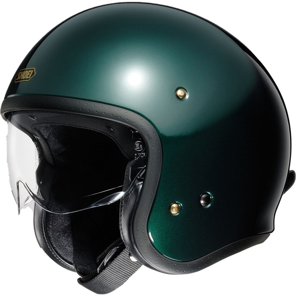 Shoei J.O Plain Open Face Helmet British Green FREE 1 YEAR Returns, FREE UK Delivery | ThrottleChimp