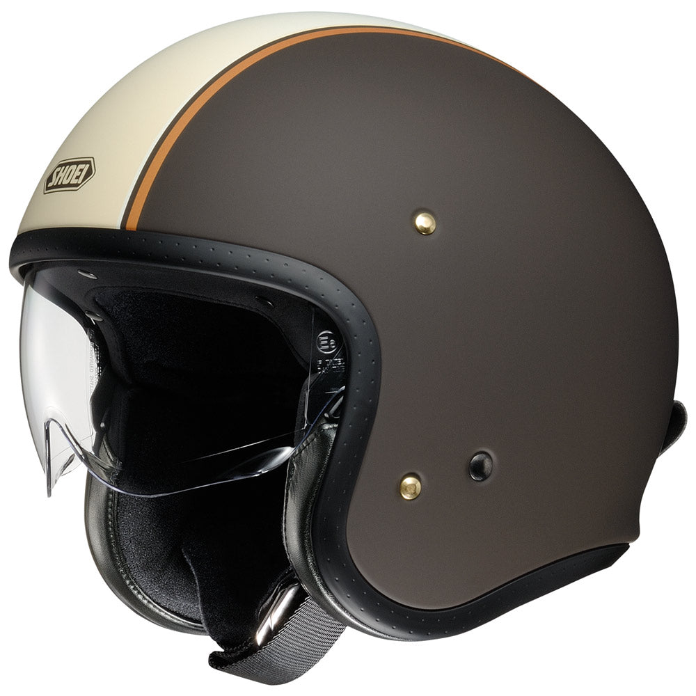 Shoei J.O Carburettor TC10 Open Face Helmet Brown - ThrottleChimp