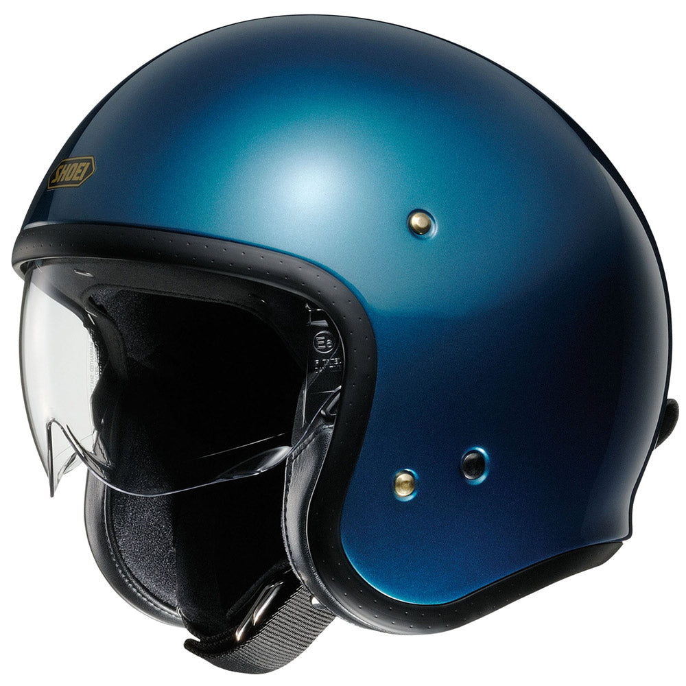 Shoei J.O Plain Open Face Helmet Laguna Blue - ThrottleChimp