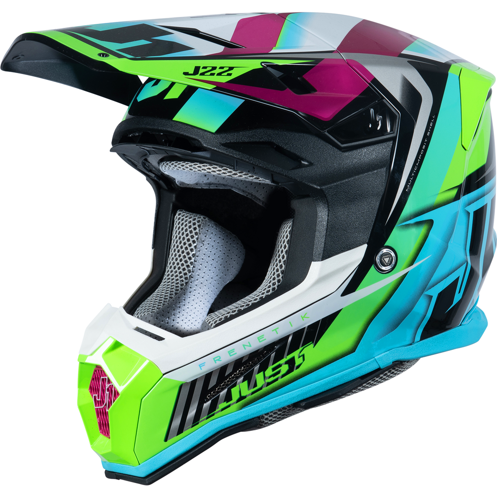 Just1 J22 Motocross Helmet Frenetik Neon Fluo Lime / Black - ThrottleChimp