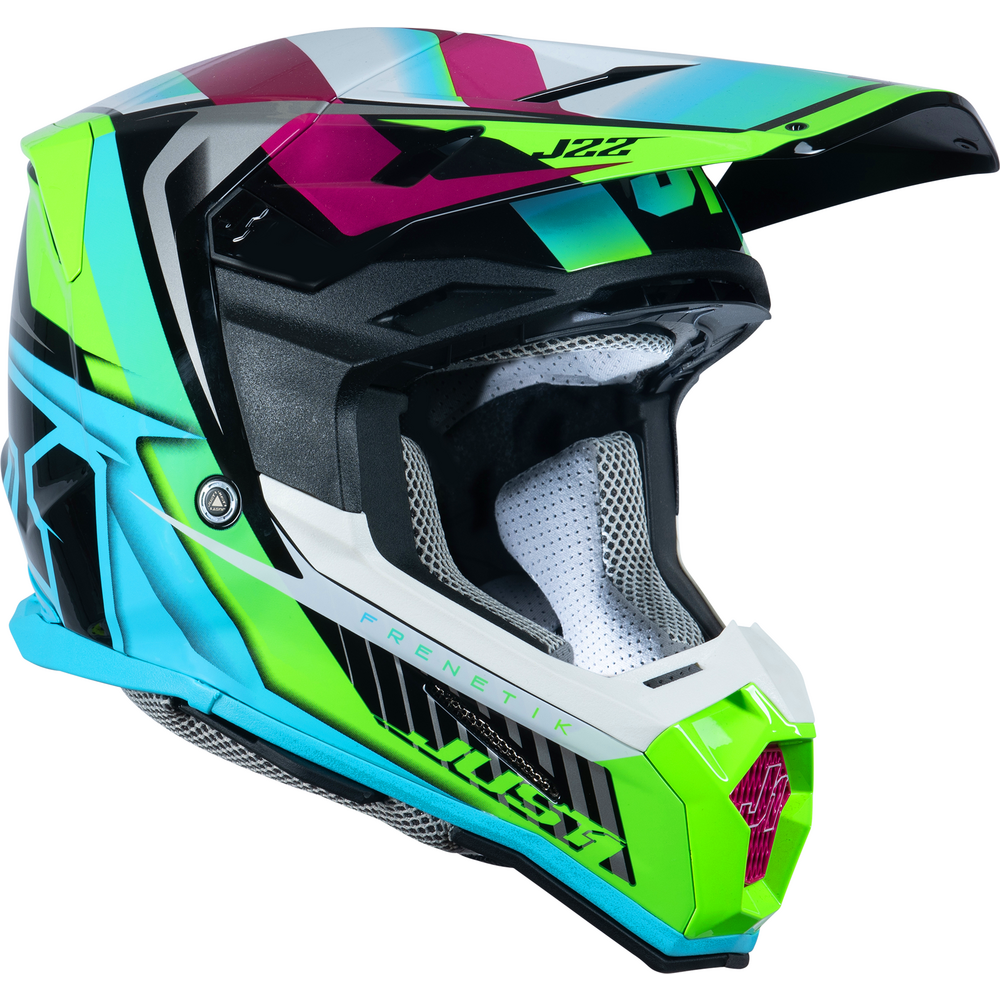 Just1 J22 Motocross Helmet Frenetik Neon Fluo Lime / Black (Image 2) - ThrottleChimp