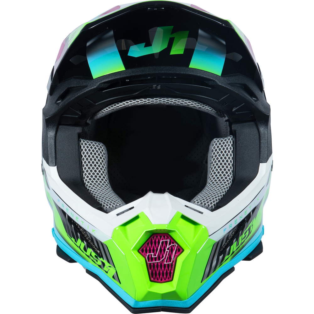 Just1 J22 Motocross Helmet Frenetik Neon Fluo Lime / Black (Image 3) - ThrottleChimp