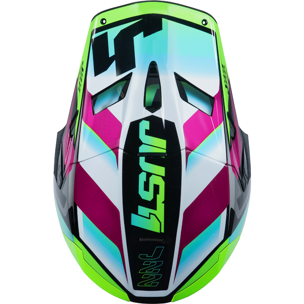 Just1 J22 Motocross Helmet Frenetik Neon Fluo Lime / Black (Image 4) - ThrottleChimp