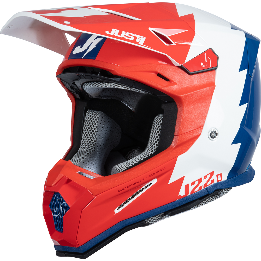 Just1 J22 Motocross Helmet Revolt Red / Blue / White - ThrottleChimp