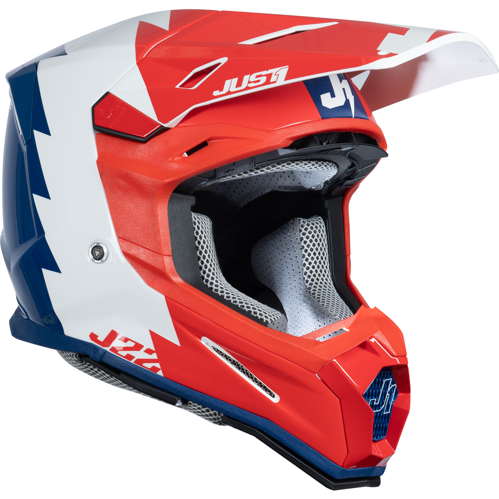 Just1 J22 Motocross Helmet Revolt Red / Blue / White (Image 2) - ThrottleChimp