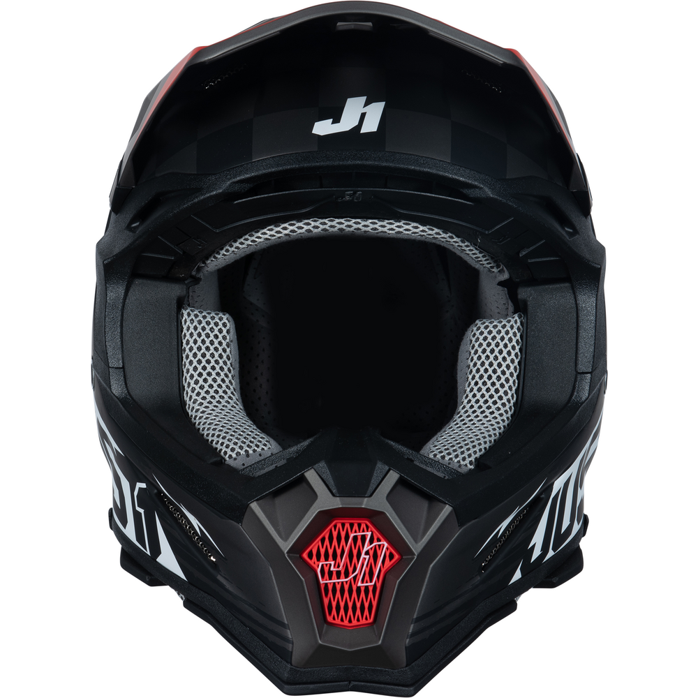 Just1 J22 Motocross Helmet Flagman Red / Titanium / Black (Image 3) - ThrottleChimp