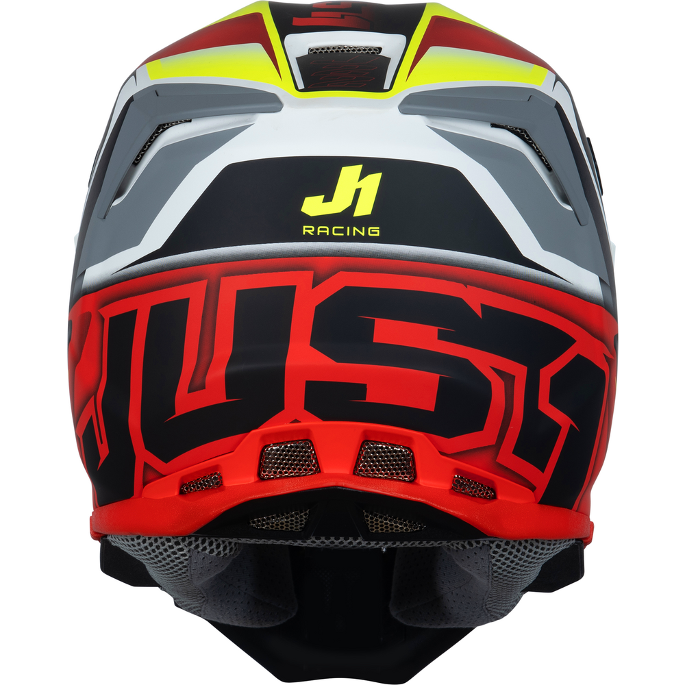 Just1 J22 Motocross Helmet Frenetik Fire Fluo Yellow / Red / White (Image 4) - ThrottleChimp