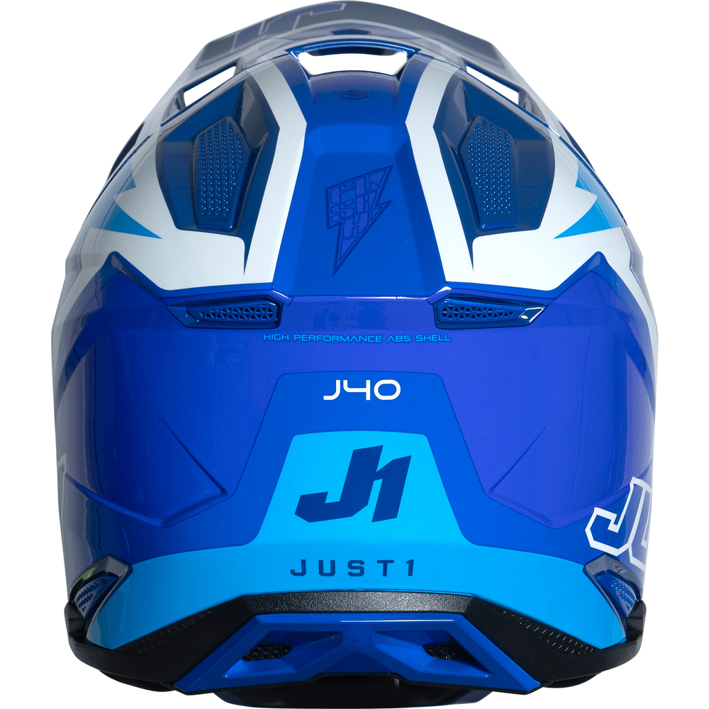 Just1 J40 Motocross Helmet Flash White / Blue (Image 5) - ThrottleChimp