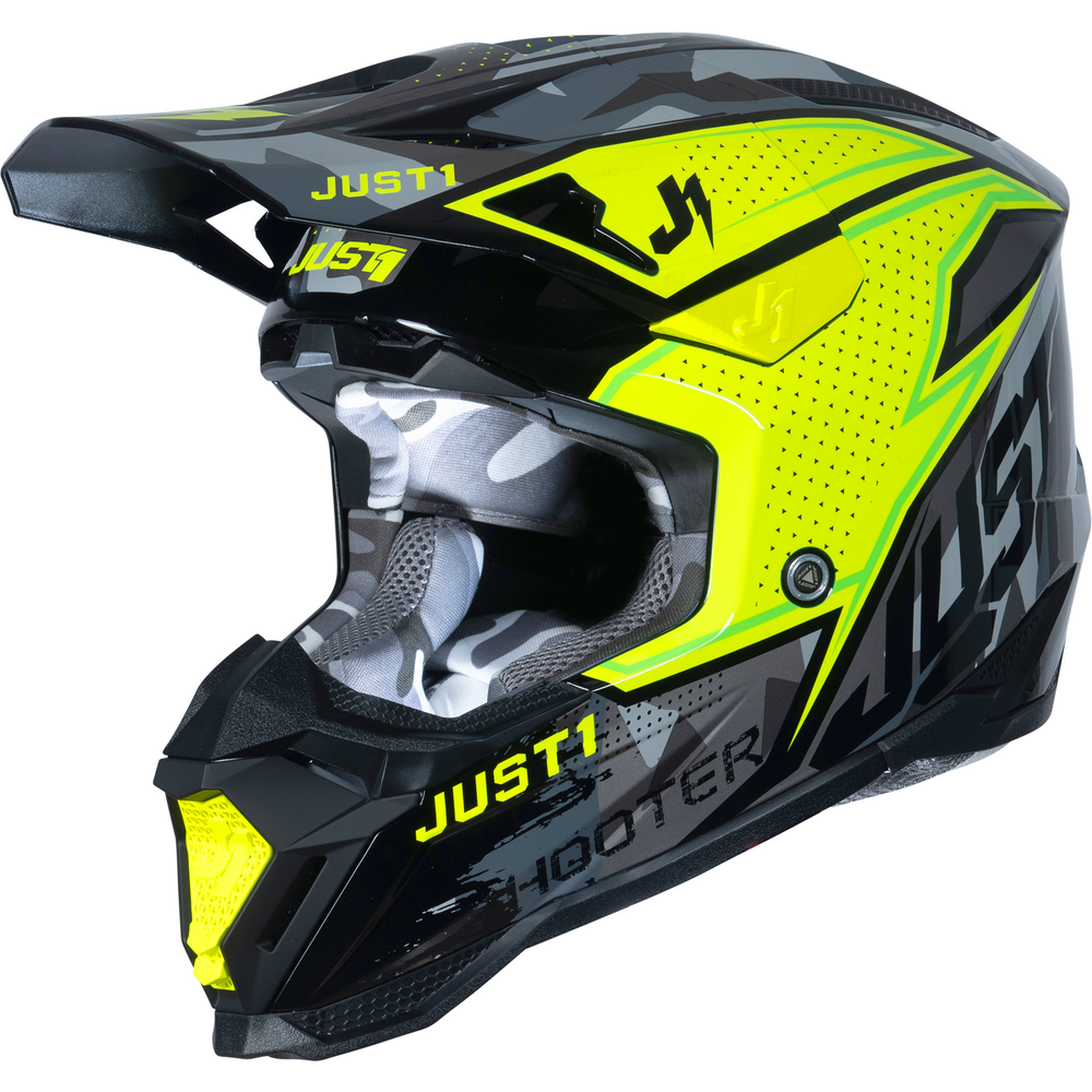 Just1 J40 Motocross Helmet Shooter Camo / Fluo Yellow / Black - ThrottleChimp