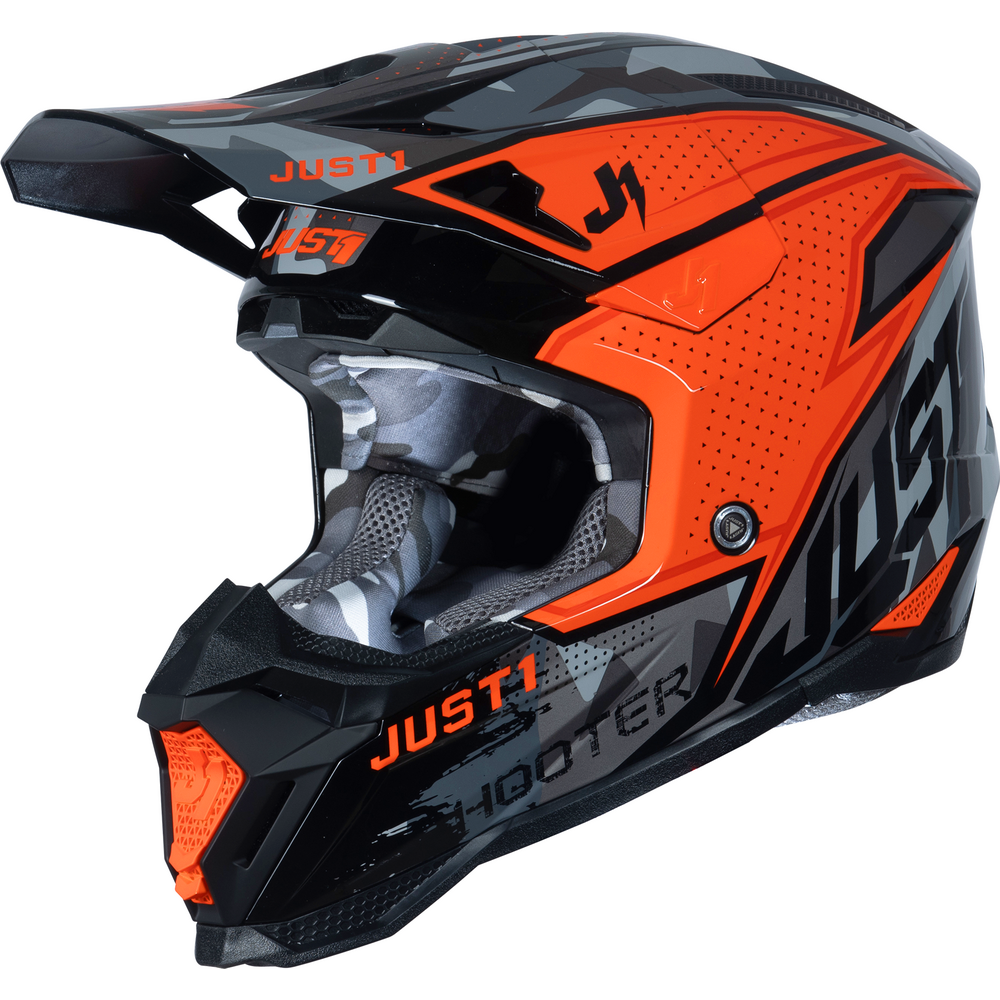 Just1 J40 Motocross Helmet Shooter Camo / Orange / Black - ThrottleChimp