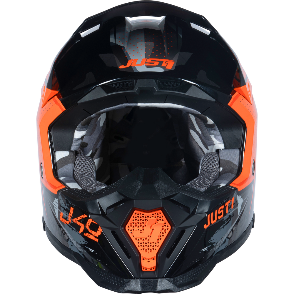 Just1 J40 Motocross Helmet Shooter Camo / Orange / Black (Image 3) - ThrottleChimp