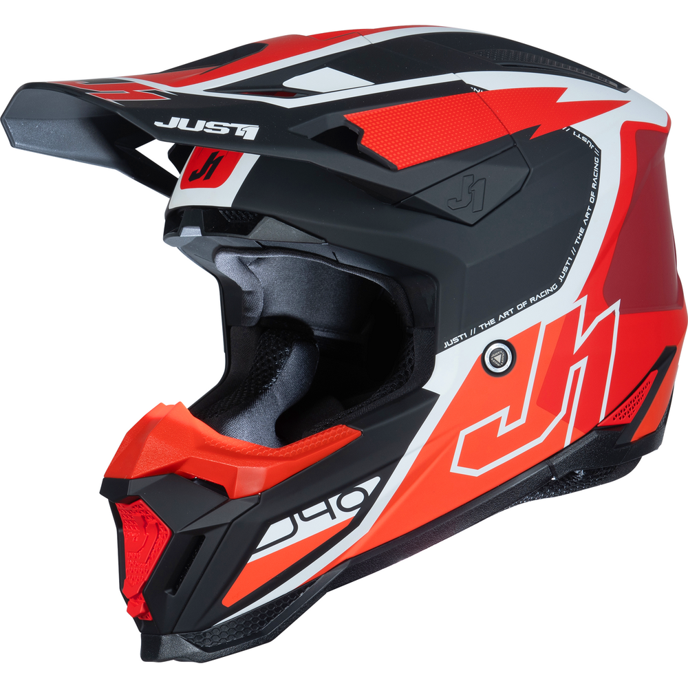 Just1 J40 Motocross Helmet Flash Red / White / Black - ThrottleChimp