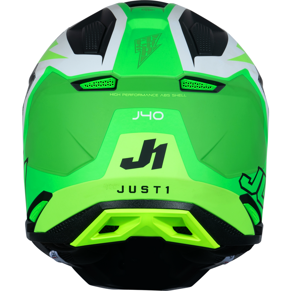 Just1 J40 Motocross Helmet Flash Fluo Green / White / Black (Image 5) - ThrottleChimp