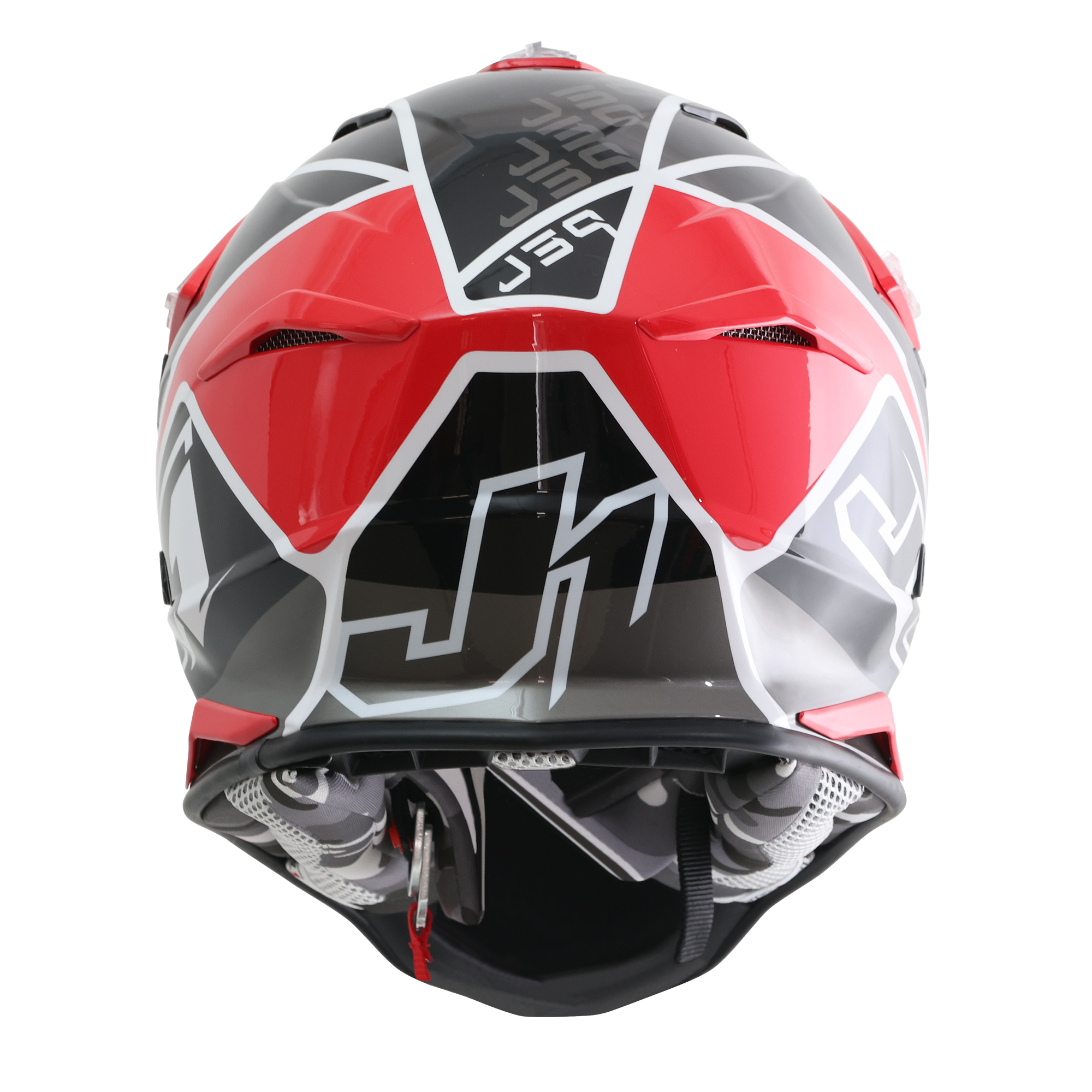 Just1 J39 Motocross Helmet Thruster Gloss Black / Red / White FREE 1 YEAR Returns, FREE UK Delivery | ThrottleChimp