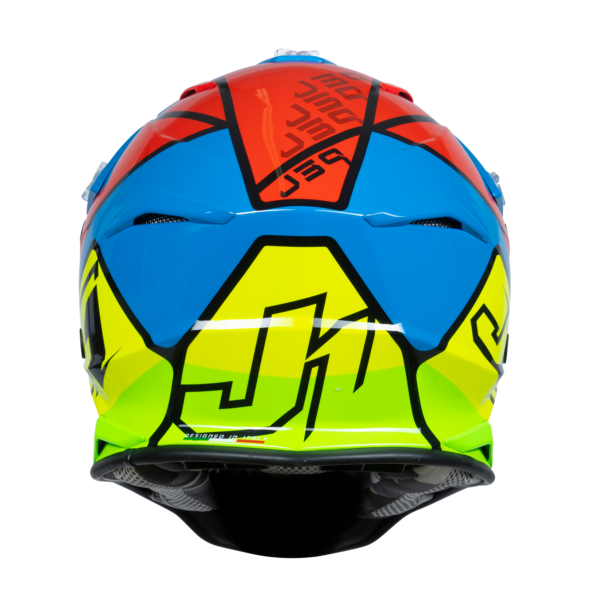 Just1 J39 Motocross Helmet Thruster Blue / Fluo Yellow / Red FREE 1 YEAR Returns, FREE UK Delivery | ThrottleChimp