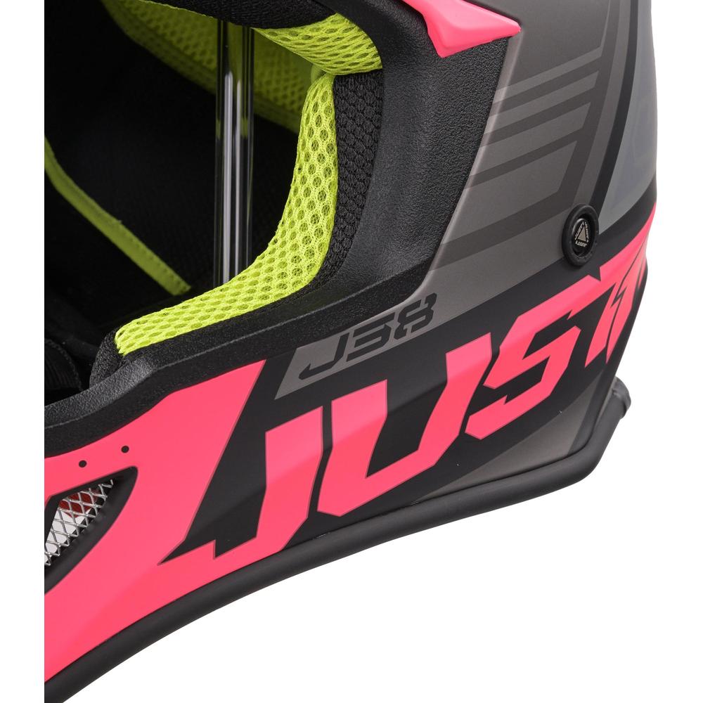 Just1 J38 MX Helmet Blade Matt Fluo Fuchsia / Black (Image 11) - ThrottleChimp