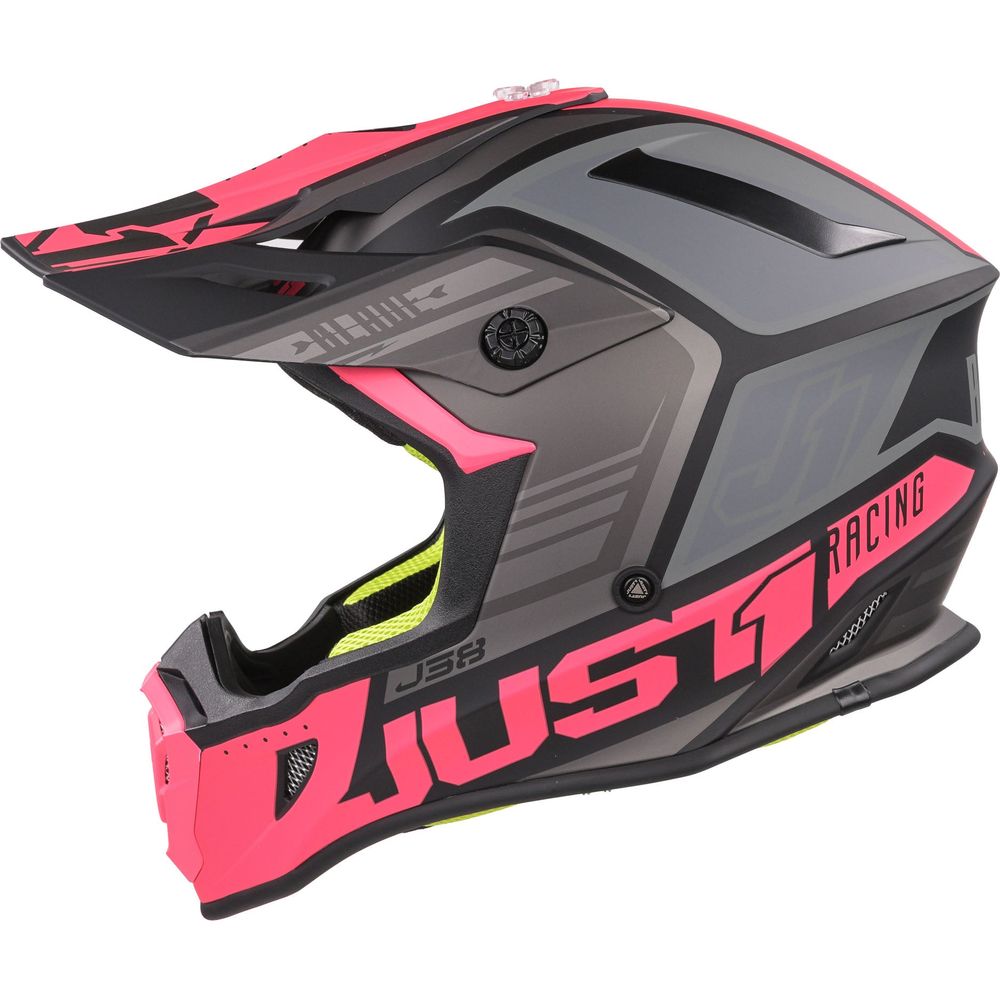 Just1 J38 MX Helmet Blade Matt Fluo Fuchsia / Black (Image 3) - ThrottleChimp