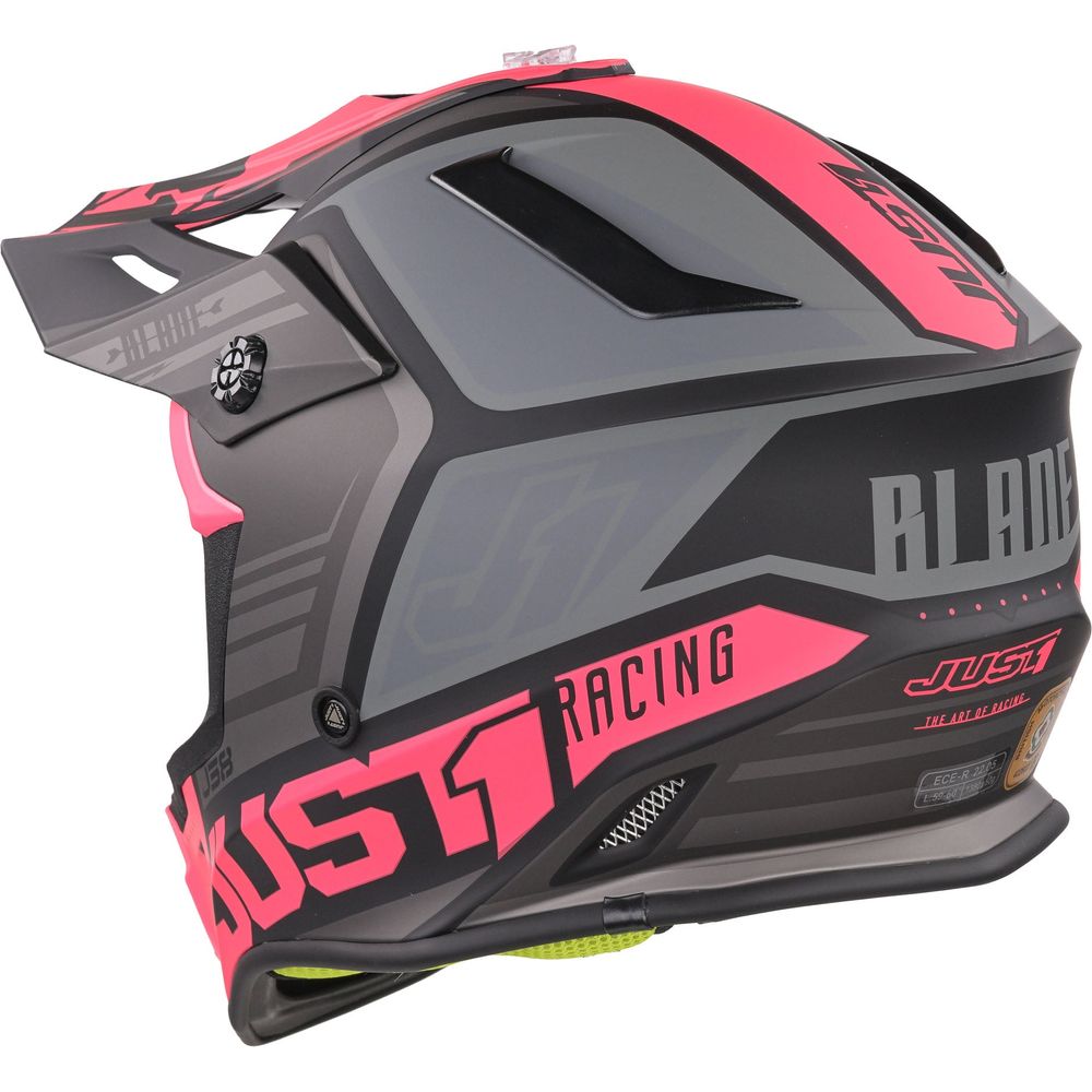 Just1 J38 MX Helmet Blade Matt Fluo Fuchsia / Black (Image 4) - ThrottleChimp