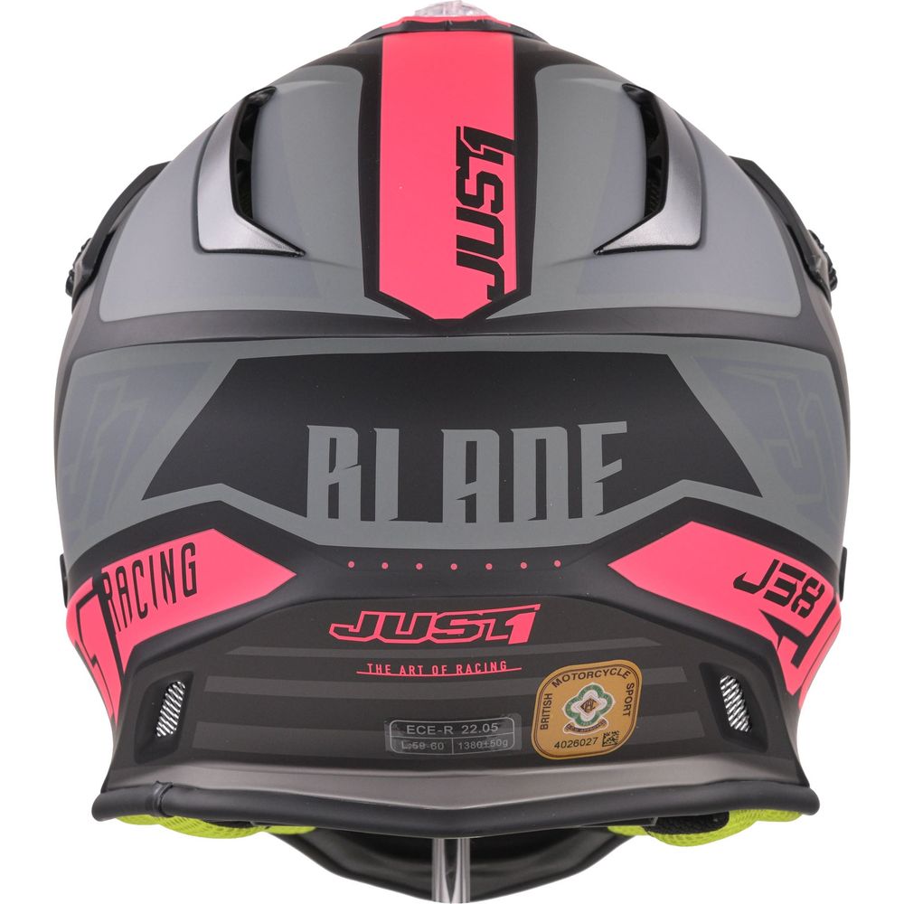 Just1 J38 MX Helmet Blade Matt Fluo Fuchsia / Black (Image 5) - ThrottleChimp