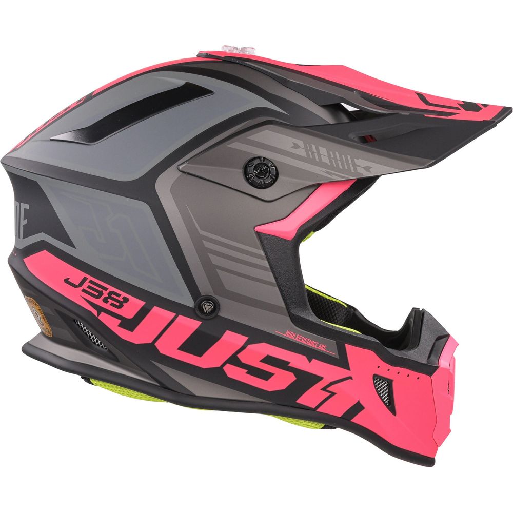 Just1 J38 MX Helmet Blade Matt Fluo Fuchsia / Black (Image 7) - ThrottleChimp