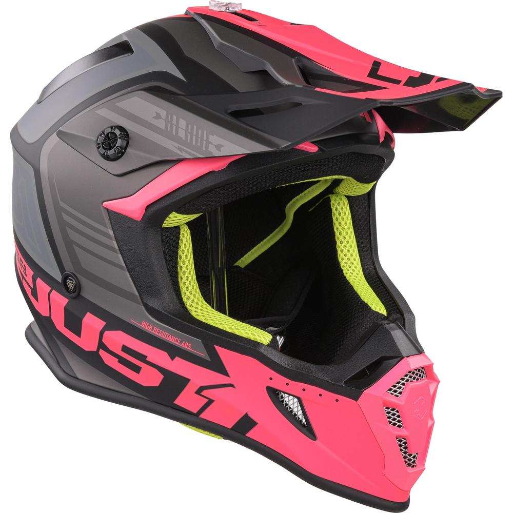 Just1 J38 MX Helmet Blade Matt Fluo Fuchsia / Black (Image 8) - ThrottleChimp