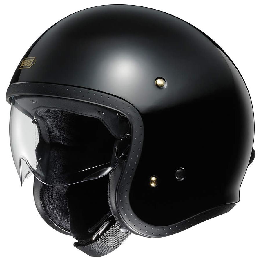 Shoei J.O Plain Open Face Helmet Black - ThrottleChimp