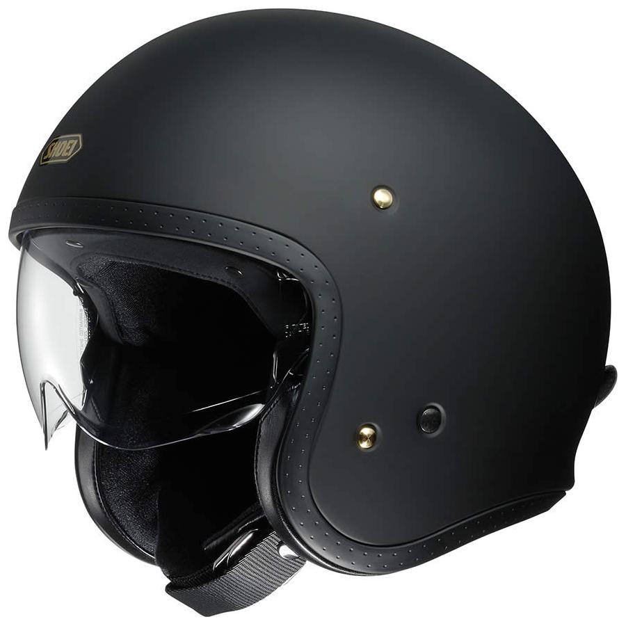 Shoei J.O Plain Open Face Helmet Matt Black - ThrottleChimp