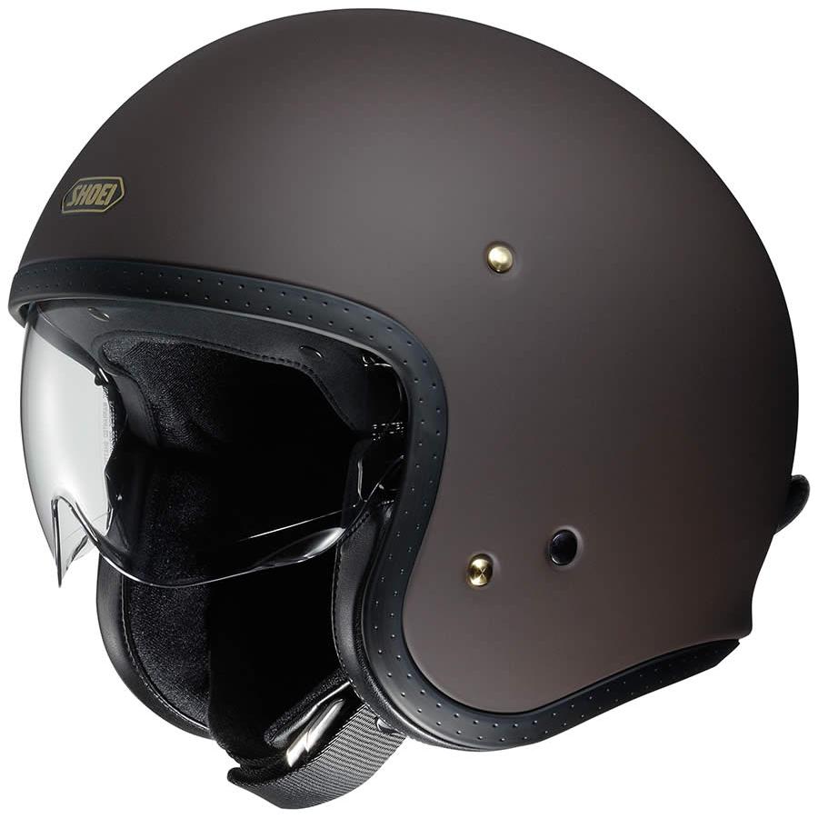 Shoei J.O Plain Open Face Helmet Matt Brown FREE 1 YEAR Returns, FREE UK Delivery | ThrottleChimp