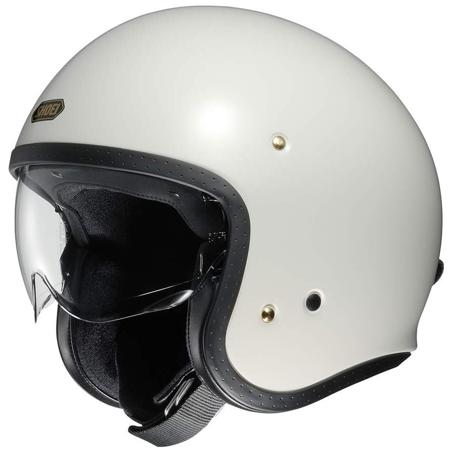 Shoei J.O Plain Open Face Helmet Off White - ThrottleChimp