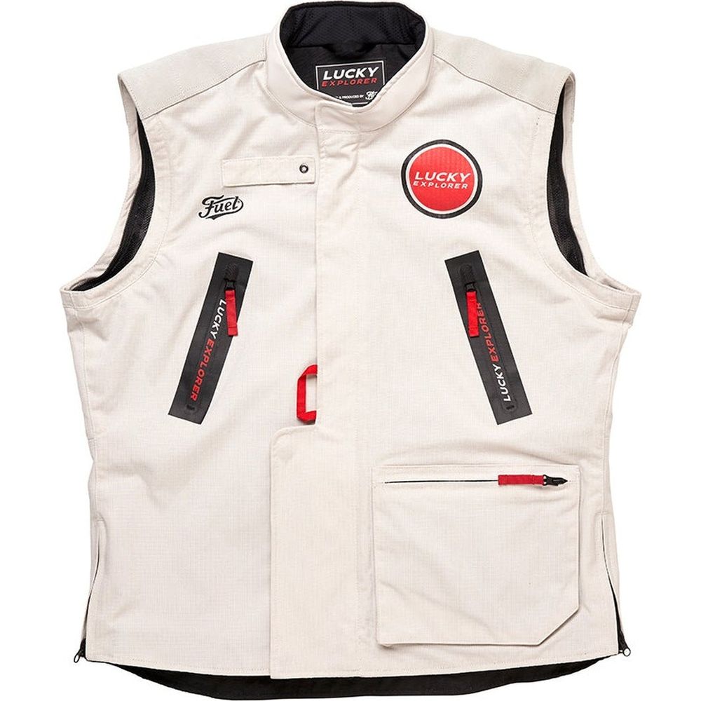 Fuel Endurage Textile Jacket Lucky Explorer White / Red (Image 3) - ThrottleChimp