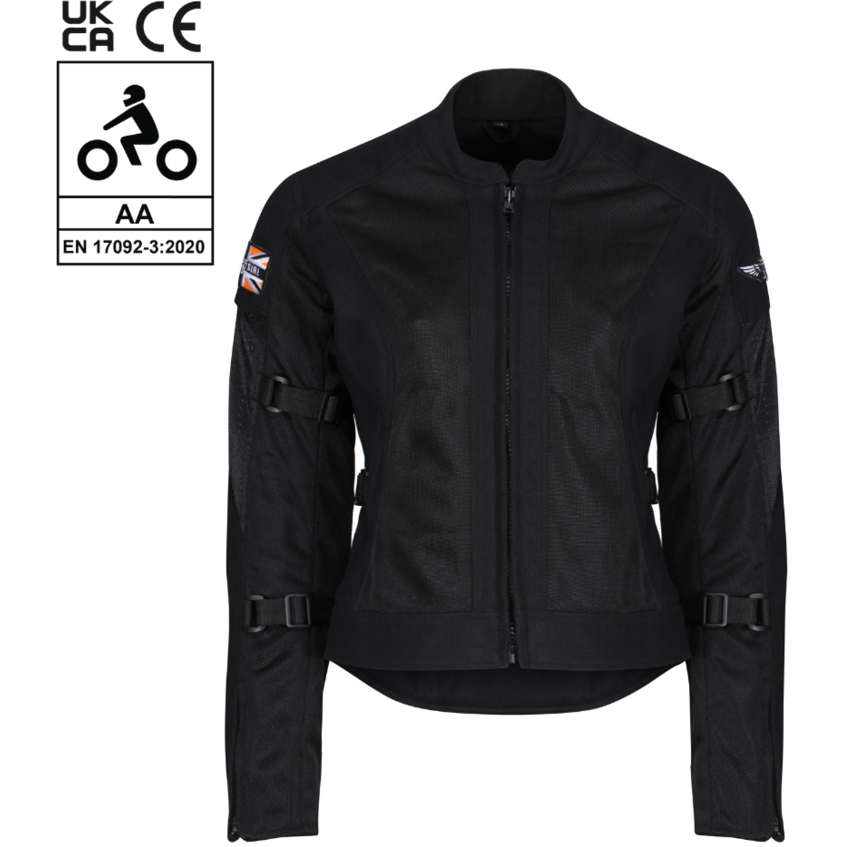 MotoGirl Jodie Summer Ladies Textile Jacket Black (Image 5) - ThrottleChimp