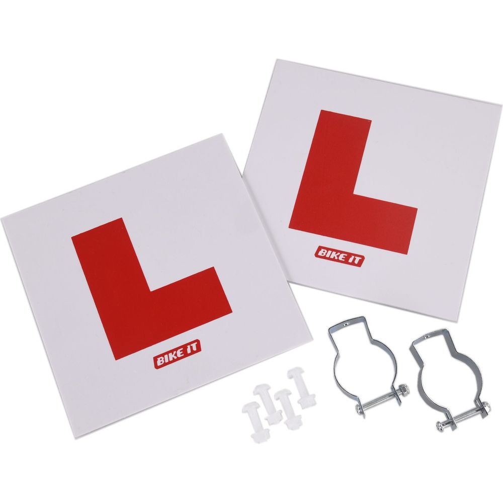 Bike It Pack L-Plates Kit Front and Rear With Fitting Kit - ThrottleChimp