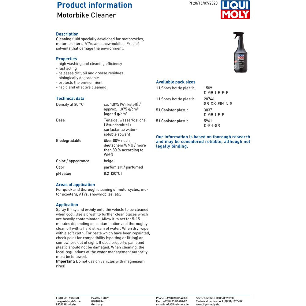 Liqui Moly Cleaner 1509 (Image 2) - ThrottleChimp