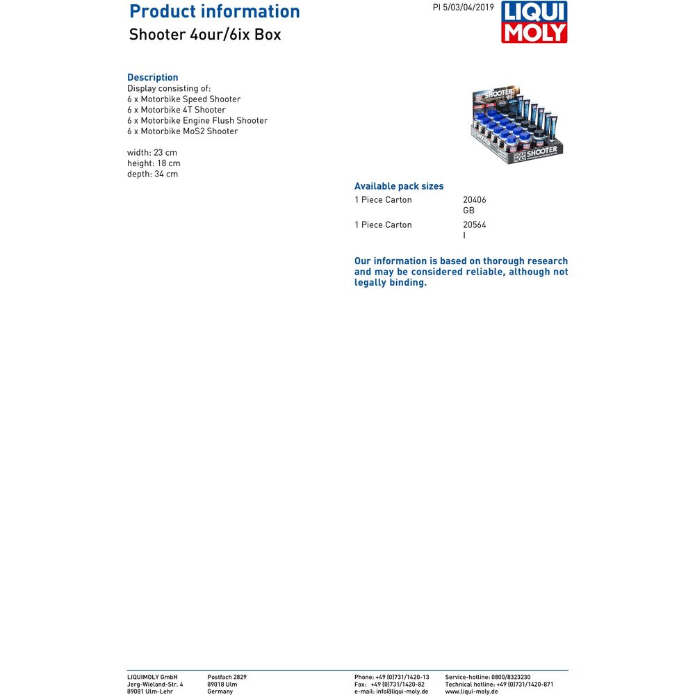 Liqui Moly Mixed Tray Shooter Pack 6X Speed 6X 4T 6X Flush 6X MOS2 (Image 2) - ThrottleChimp