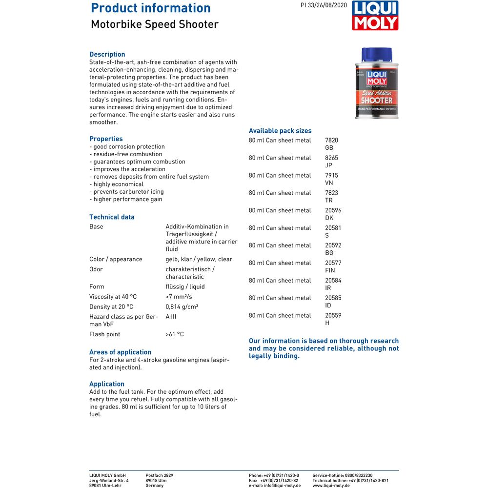 Liqui Moly Tray Of Speed Shooters - Pack Of 24 (Image 2) - ThrottleChimp