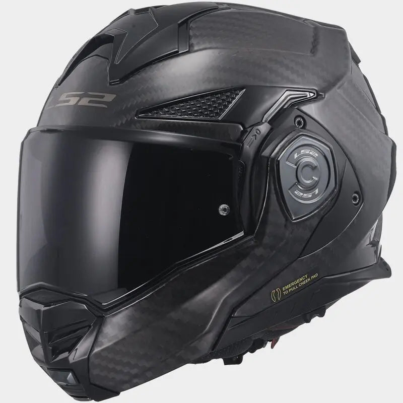 LS2 FF901 Advant X Carbon ECE 22.06 Flip-Up Helmet Solid Carbon